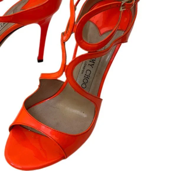 Jimmy Choo Orange Strapy 4" Heeled Sandals Size 36 (US Size 6) - Picture 6 of 11